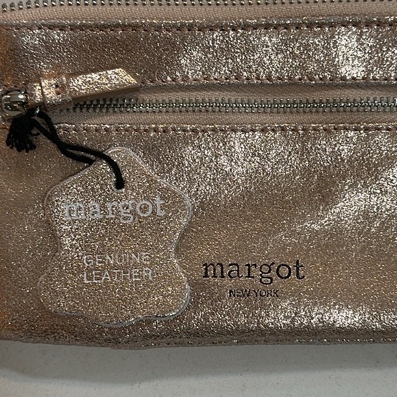 margot Genuine Leather Rose Gold Credit Card Holder - Picture 3 of 7